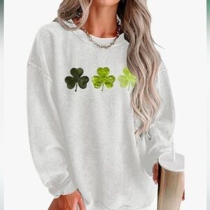 NWT Women Crewneck Oversized Textured Sweatshirt Long Sleeve Trendy Pullover top